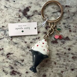 NWT Kate Spade Ice Cream Sundae bag charm keychain